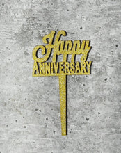 Load image into Gallery viewer, B43 Happy Anniversary Mini MDF Cake Toppers 5 Pieces Set 2