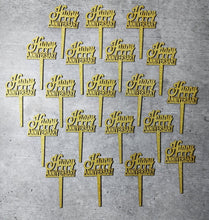 Load image into Gallery viewer, B43 Happy Anniversary Mini MDF Cake Toppers 5 Pieces Set 3
