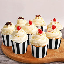 Load image into Gallery viewer, K7 Stripes Hard Paper Muffin Liner 50 Pieces Large | Random Color 2