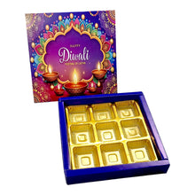 Load image into Gallery viewer, M350 Happy Diwali 9 Cavity Purple Radiance Chocolate Box | Candles