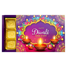 Load image into Gallery viewer, M353 Happy Diwali 12 Cavity Purple Radiance Chocolate Box | Candles
