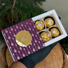 Load image into Gallery viewer, M994 4 Cavity Purple Foilage Golden Embossed Chocolate Box | Candle