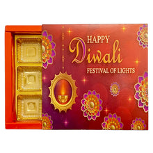 Load image into Gallery viewer, M349 Happy Diwali 9 Cavity Orange Bliss Chocolate Box | Candles