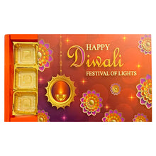 Load image into Gallery viewer, M352 Happy Diwali 12 Cavity Orange Bliss Chocolate Box | Candles
