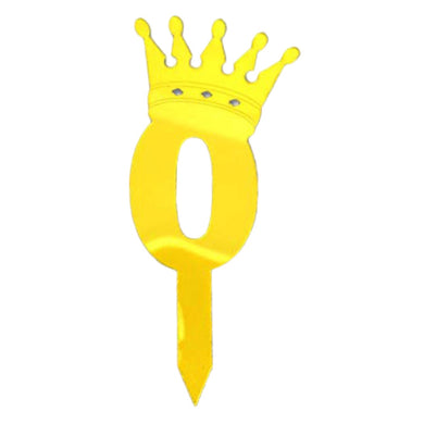 0 Number Golden Acrylic Cake Topper