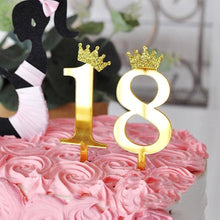 Load image into Gallery viewer, 1 Number Golden Acrylic Cake Topper 2
