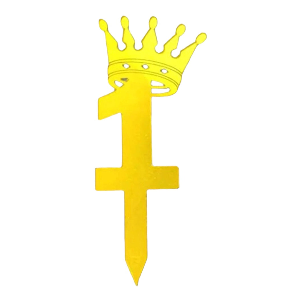 1 Number Golden Acrylic Cake Topper
