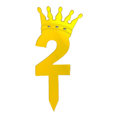 2 Number Golden Acrylic Cake Topper