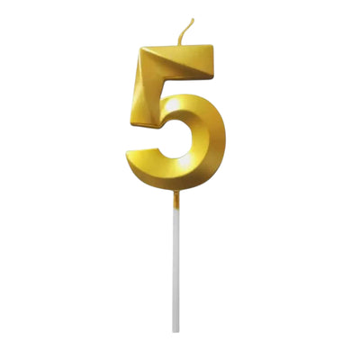 5 Number Golden Metallic Candle