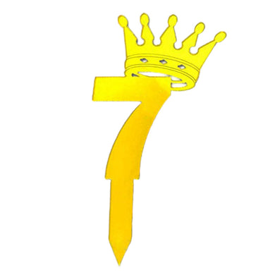 7 Number Golden Acrylic Cake Topper