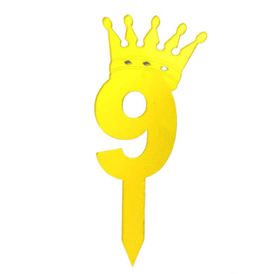 9 Number Golden Acrylic Cake Topper