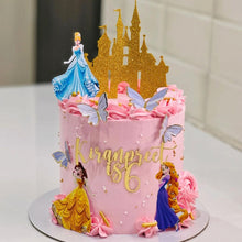 Load image into Gallery viewer, A213 Princess Cake Toppers | Cartoon Paper Theme Toppers Set
