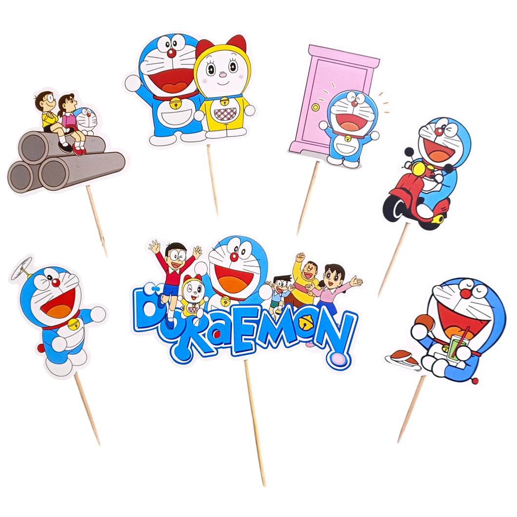 A206 Doraemon Cake Toppers | Cartoon Paper Theme Toppers Set