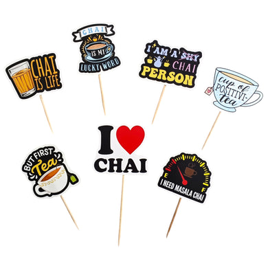 A207 Chai Cake Toppers | Paper Theme Toppers Set