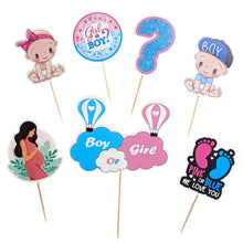 Load image into Gallery viewer, A214 Baby Shower Cake Toppers | Cartoon Paper Theme Toppers Set
