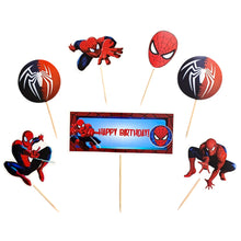 Load image into Gallery viewer, A221 Spiderman Cake Toppers | Cartoon Paper Theme Toppers Set
