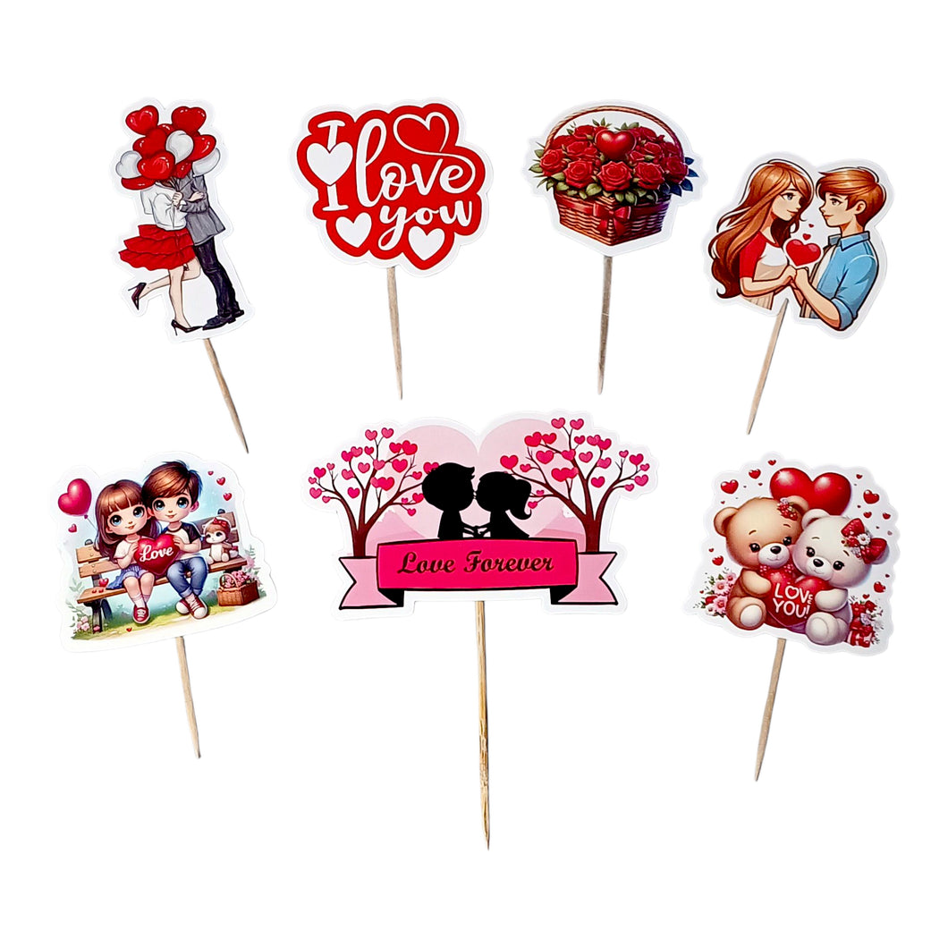 A231 Happy Valentine's Day | Anniversary Cake Toppers | Paper Theme Toppers Set