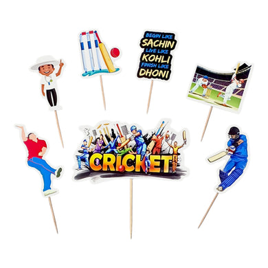 A232 Cricket Cake Toppers | Paper Theme Toppers Set