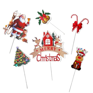 A233 Merry Christmas Cake Toppers | Paper Theme Toppers Set