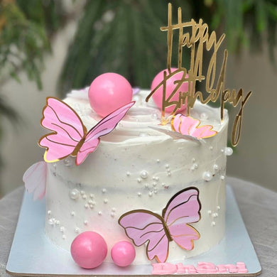 A7 Pink Embossed Paper Butterfly 10 Pieces Pack
