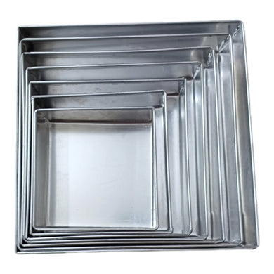 Aluminium Square Brownie Tins Heavy Quality | 2 Inches Height