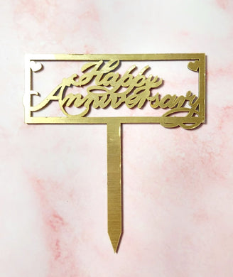 B22 Happy Anniversary MDF Cake Topper