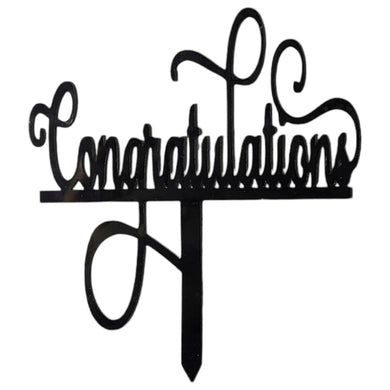 D39 Congratulations Black Acrylic Topper