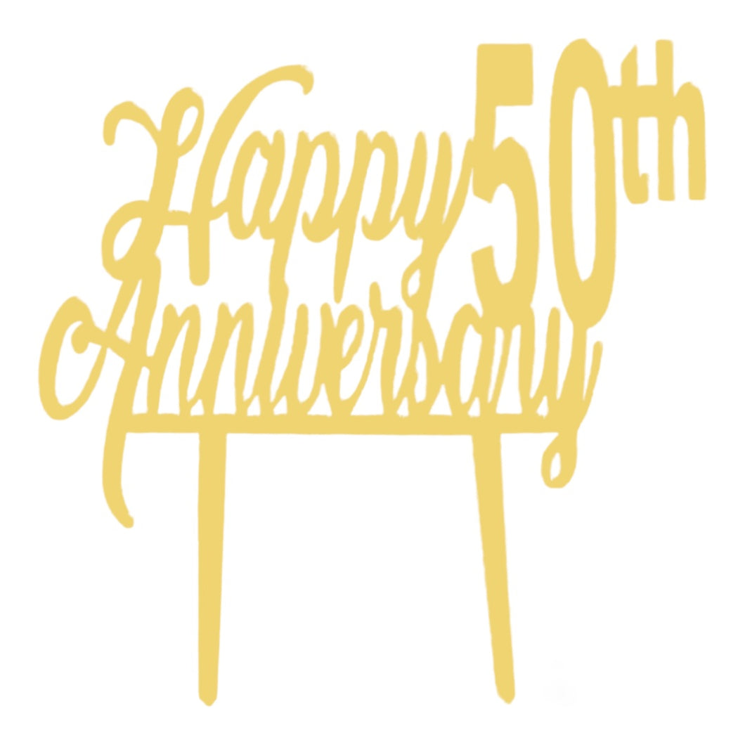 D59 Happy 50th Anniversary Acrylic Cake Topper