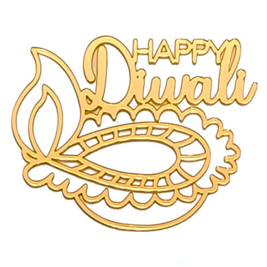 D80 Happy Diwali Diya Acrylic Cutout 