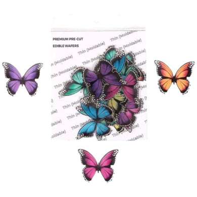 G28 Colorful Butterfly Edible Pre Cut Wafer Tags