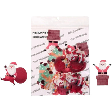 G400 Santa Merry Christmas Edible Pre Cut Wafer Tags