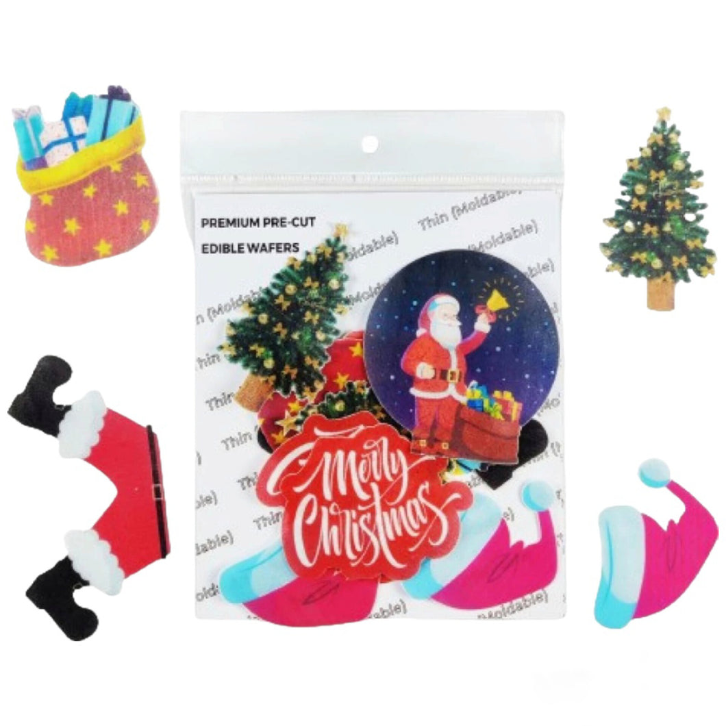 G403 Merry Christmas Edible Pre Cut Wafer Tags