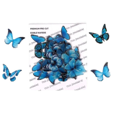 G42 Blue Butterfly Edible Pre Cut Wafer Tags