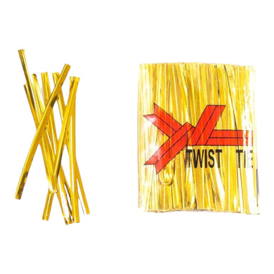 Golden Twist Tie 400 Pieces Pack