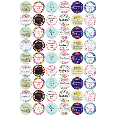 Handmade with Love Round Sticker Sheet