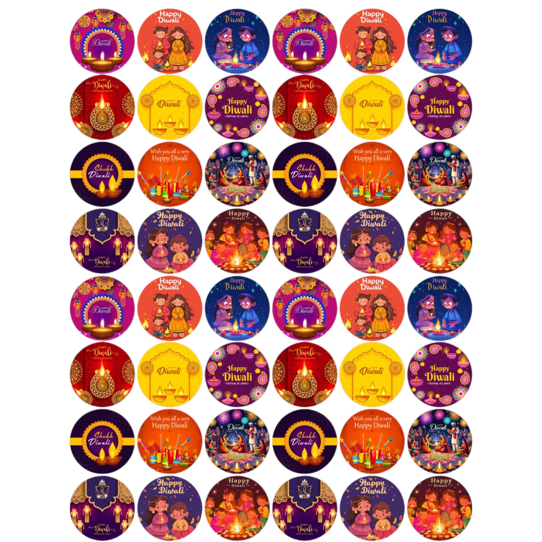 Happy Diwali Round Sticker Sheet