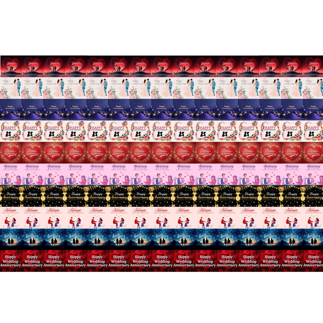 Happy Anniversary Chocolate Square Sticker Sheet