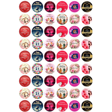 Happy Anniversary Round Sticker Sheet