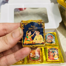 Load image into Gallery viewer, Happy Bhaidooj Chocolate Square Sticker Sheet 2
