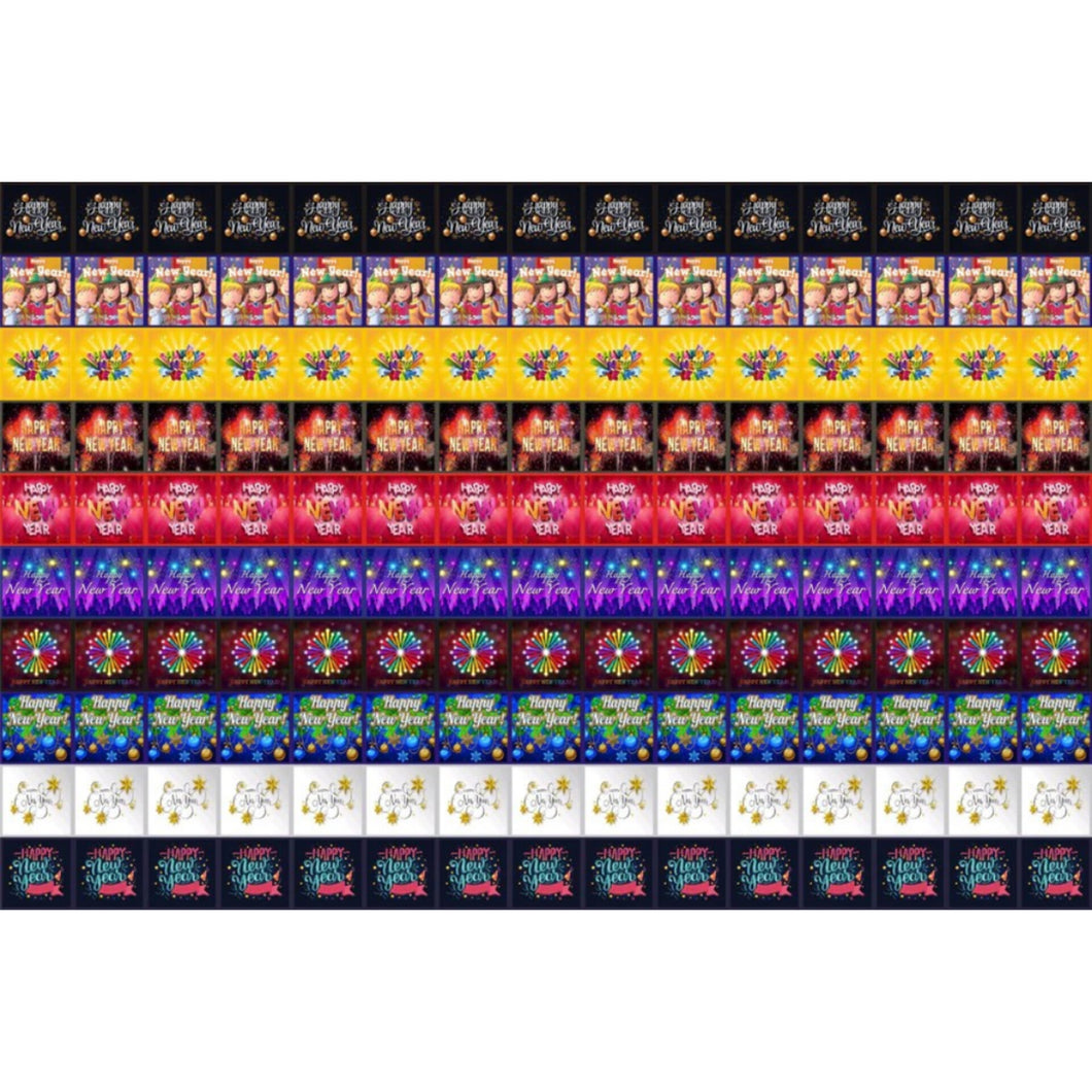 Happy New Year Chocolate Square Sticker Sheet