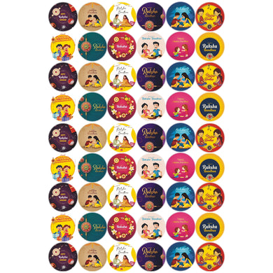 Happy Rakhi Round Sticker Sheet