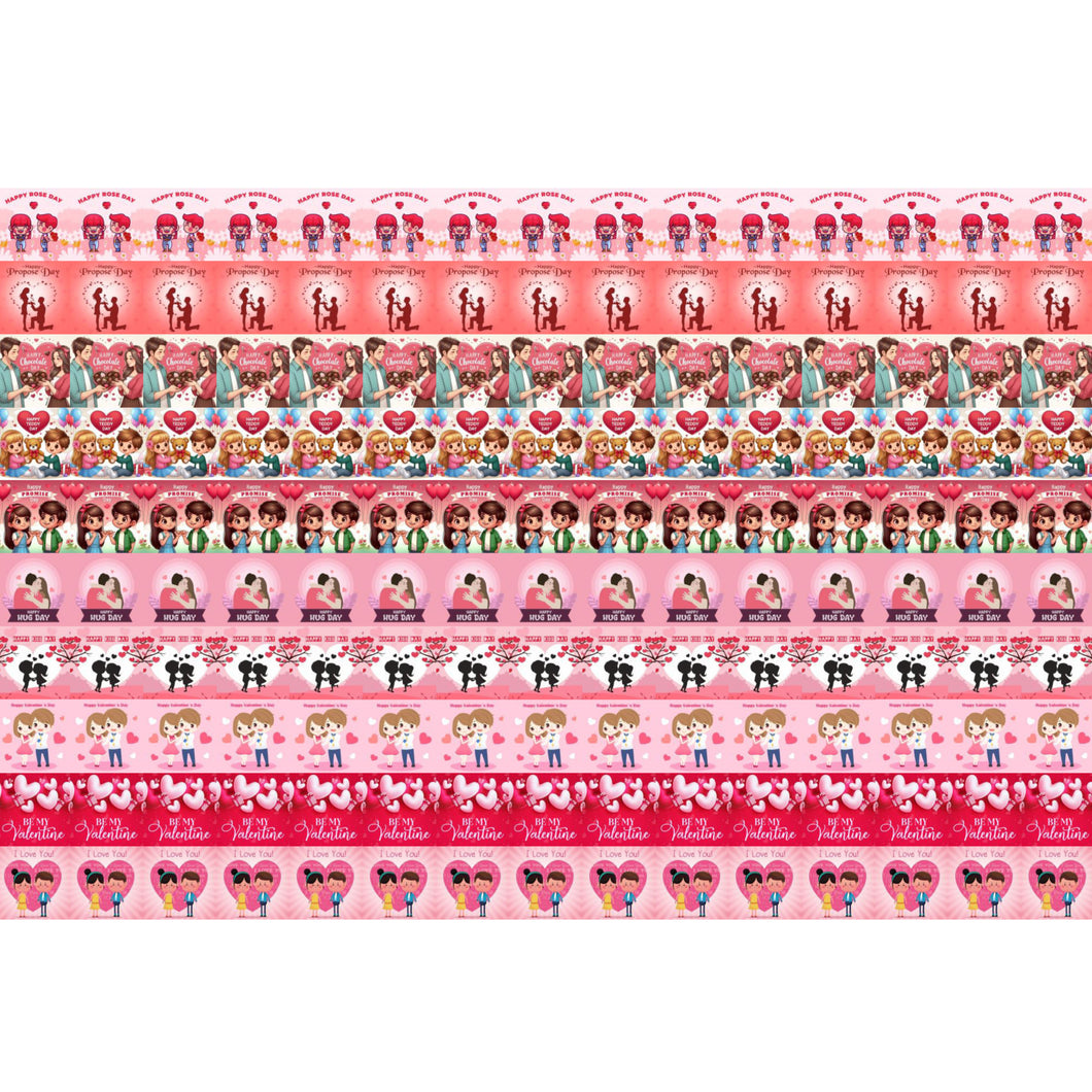 Happy Valentine's Day Week Chocolate Square Sticker Sheet