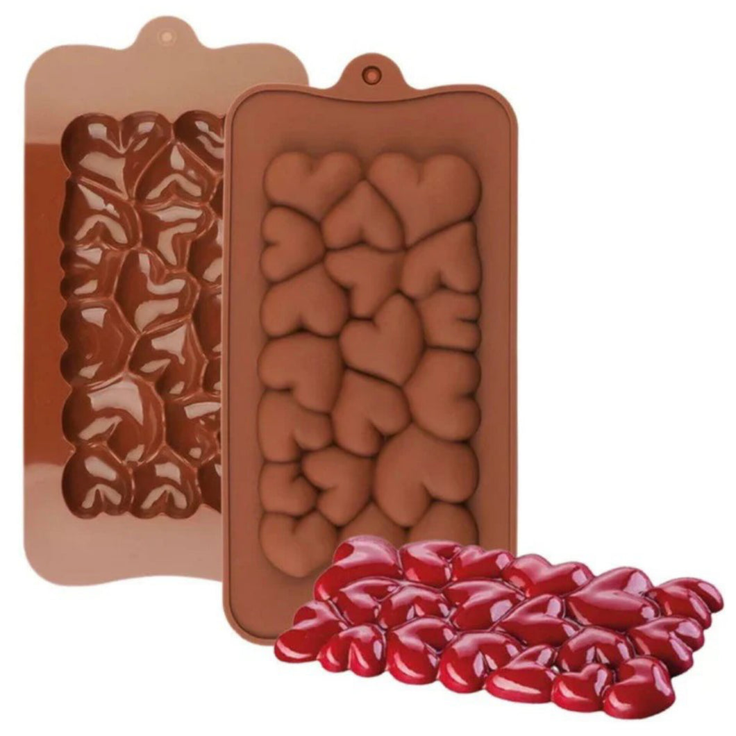 S51 Designer Hearts Bar Silicone Chocolate Mould