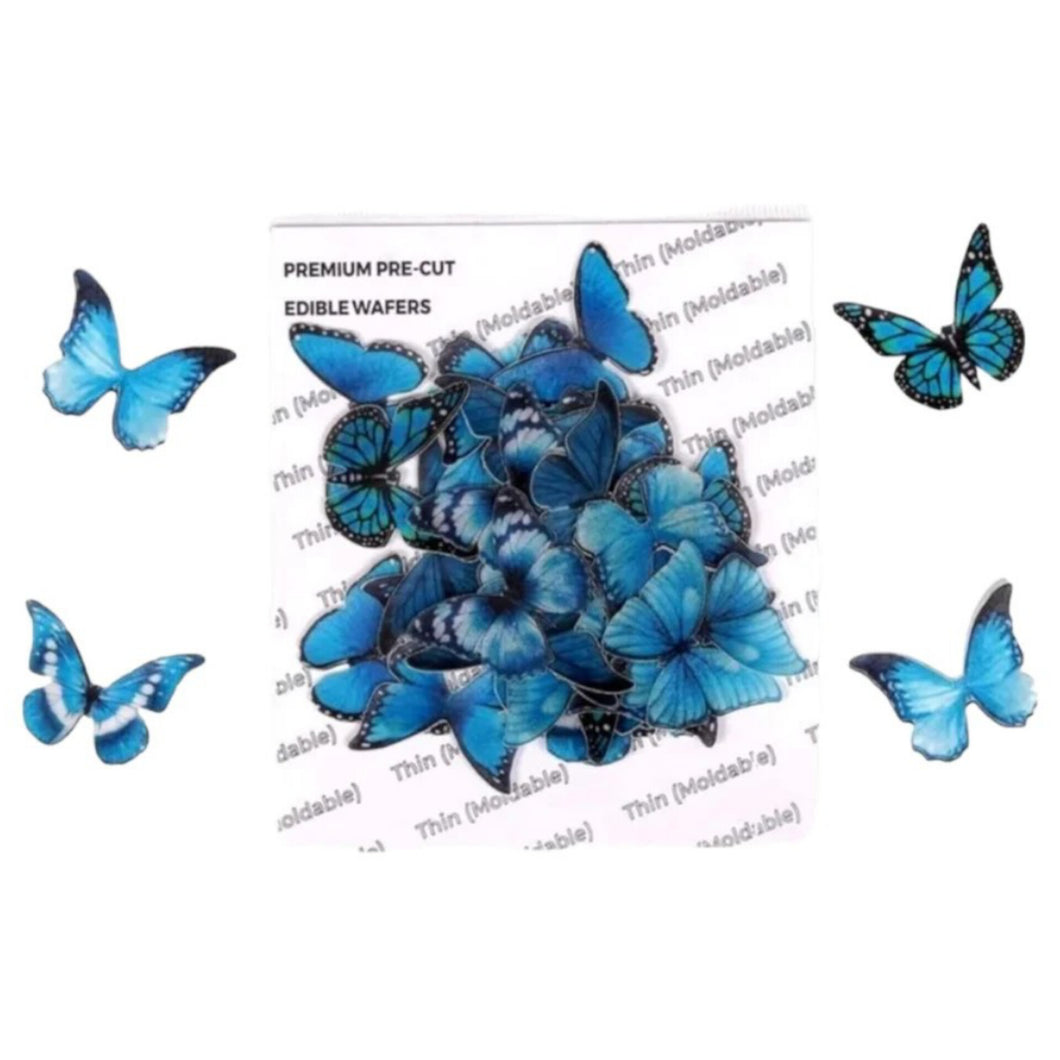 G42 Blue Butterfly Edible Wafer Tags Pack