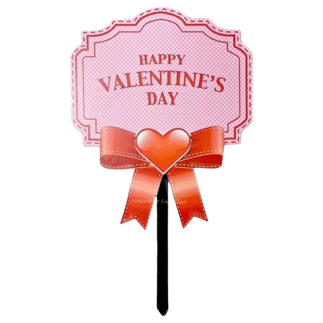 D57 Happy Valentines Day Theme MDF Cake Topper