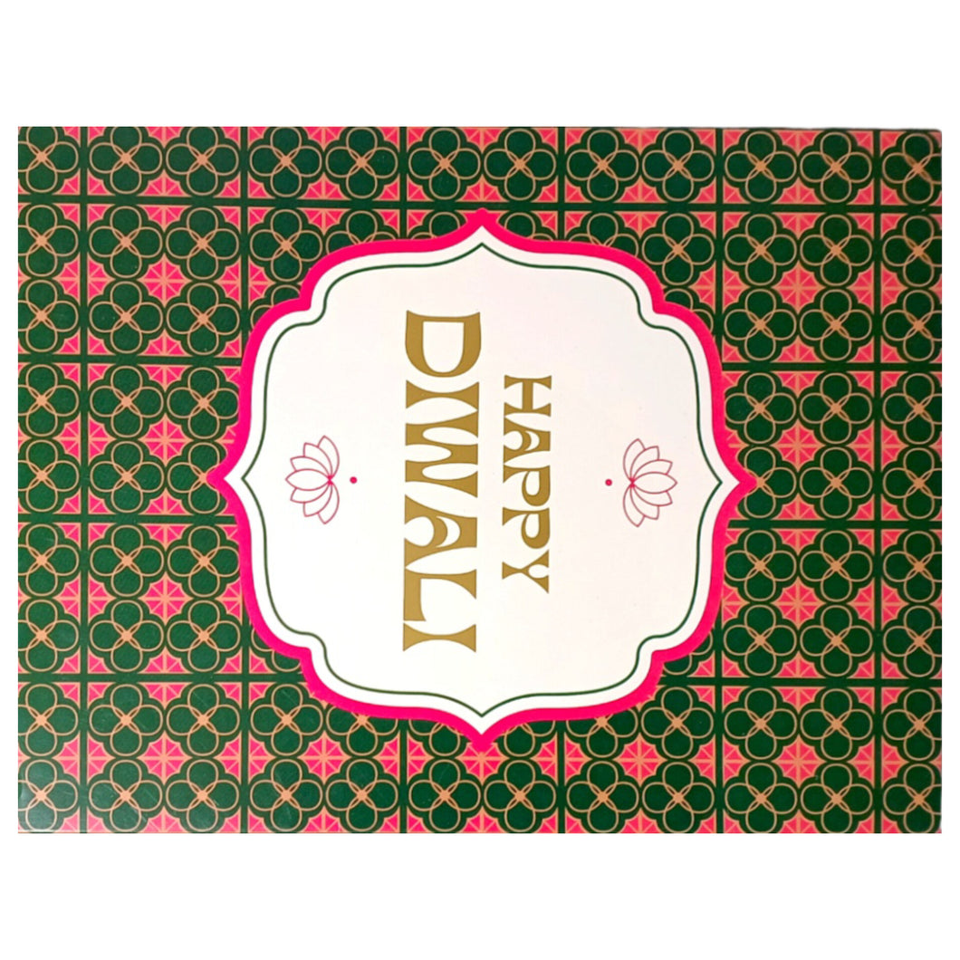 M334 Happy Diwali 15 Cavity Green Chocolate Box