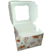 Load image into Gallery viewer, M131 Peach Floral Half Kg Cake Box 8*8*5

