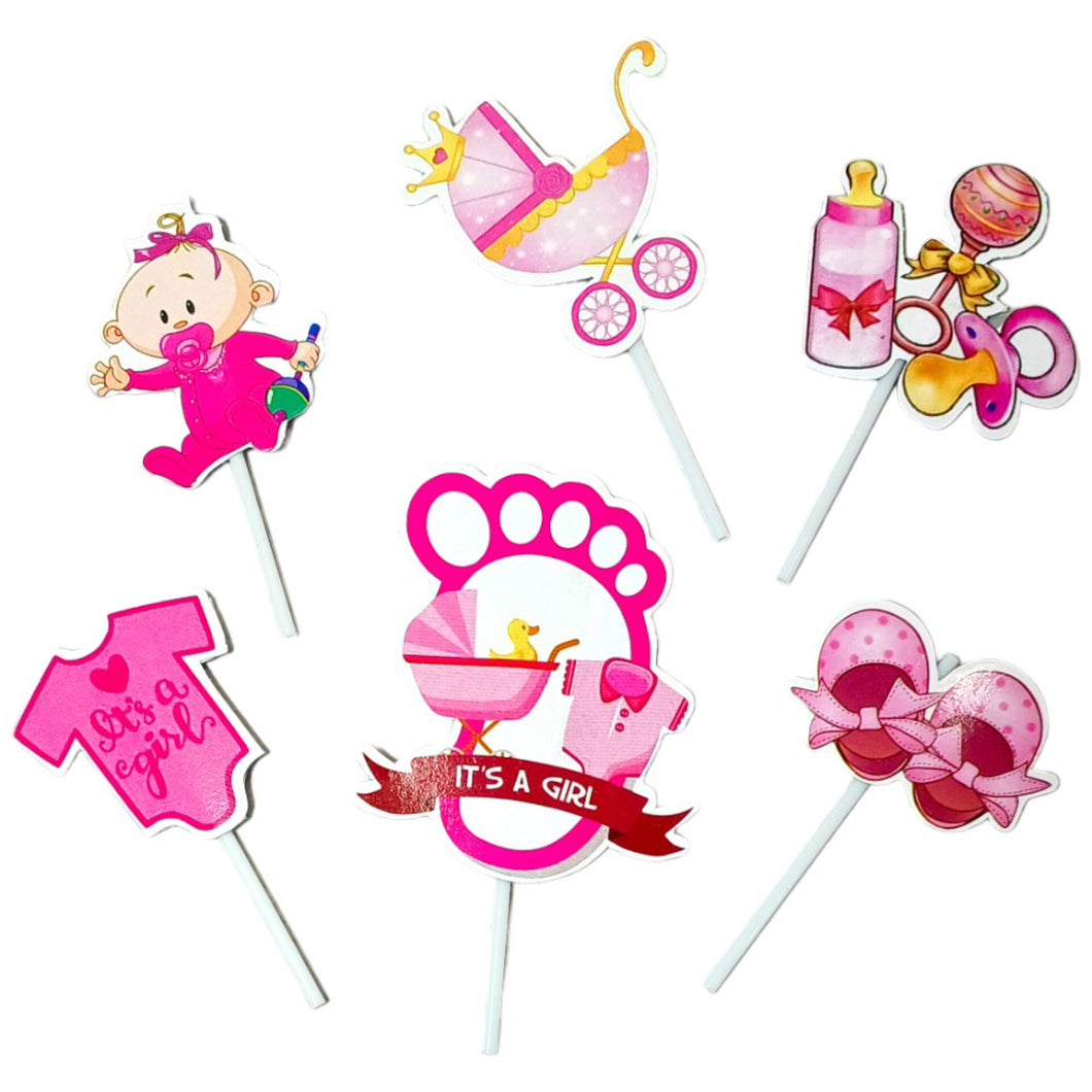 A35 It's a Girl Baby Shower Theme Paper Topper Set