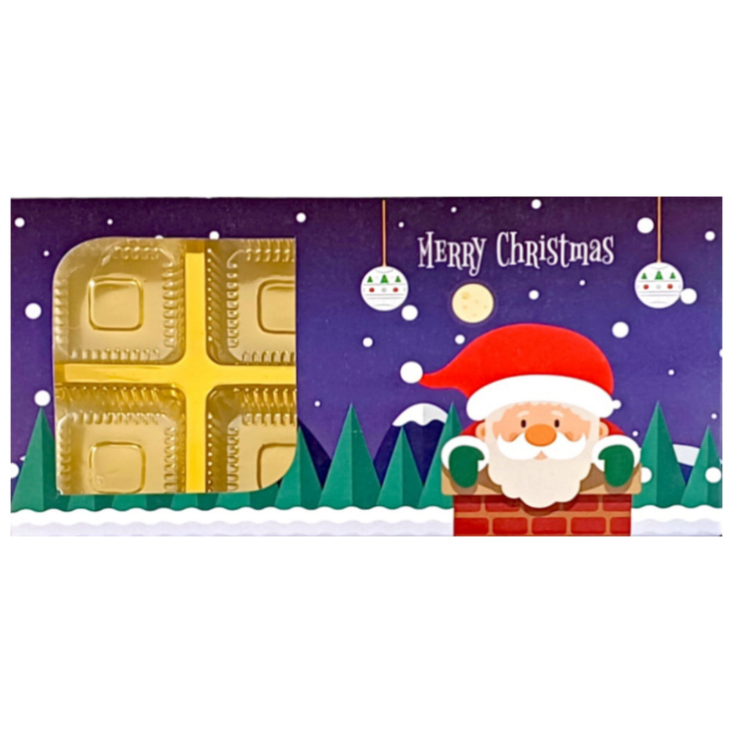 M418 Merry Christmas 8 Cavity Blue Chocolate Box