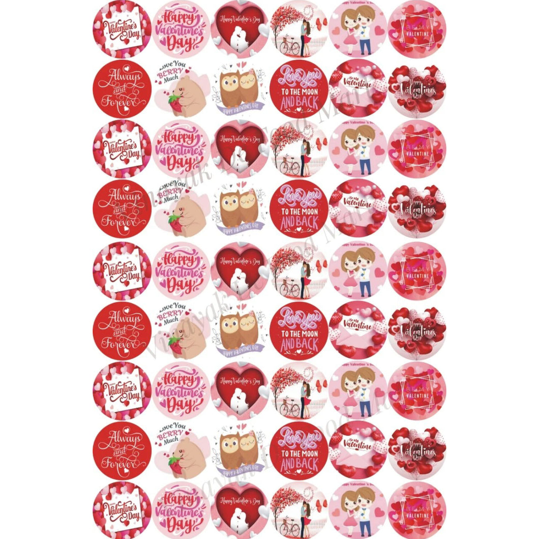 Happy Valentine's Day Round Stickers